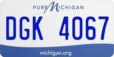 MI license plate DGK4067