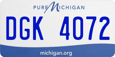 MI license plate DGK4072
