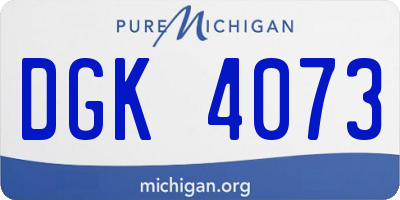 MI license plate DGK4073