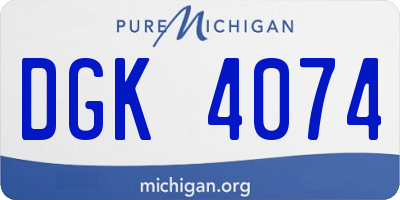 MI license plate DGK4074