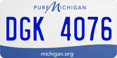 MI license plate DGK4076