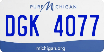 MI license plate DGK4077