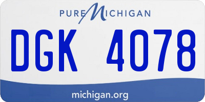 MI license plate DGK4078