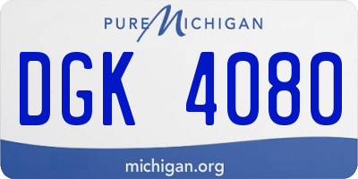 MI license plate DGK4080