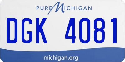 MI license plate DGK4081