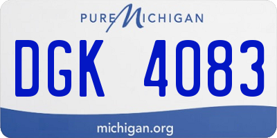 MI license plate DGK4083