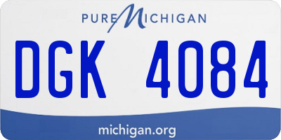 MI license plate DGK4084