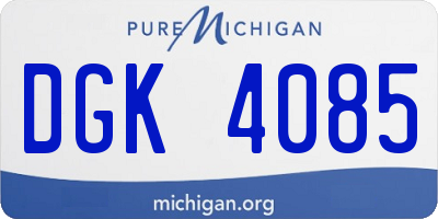 MI license plate DGK4085