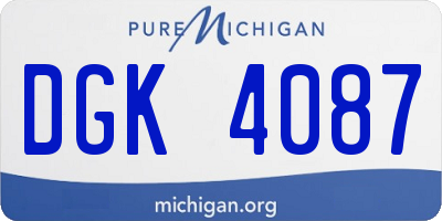 MI license plate DGK4087