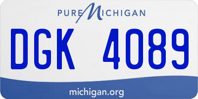 MI license plate DGK4089
