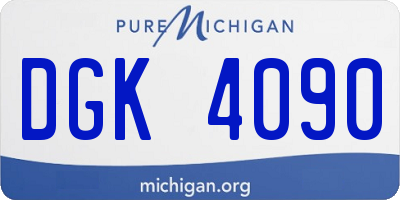 MI license plate DGK4090