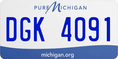 MI license plate DGK4091
