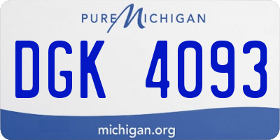 MI license plate DGK4093