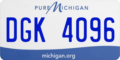 MI license plate DGK4096