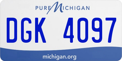 MI license plate DGK4097