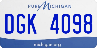 MI license plate DGK4098