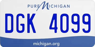 MI license plate DGK4099