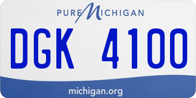 MI license plate DGK4100