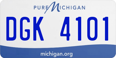 MI license plate DGK4101