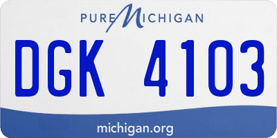 MI license plate DGK4103