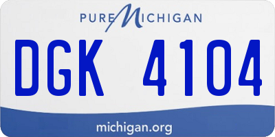 MI license plate DGK4104