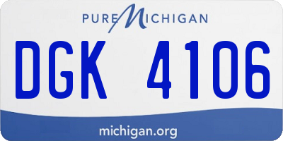 MI license plate DGK4106