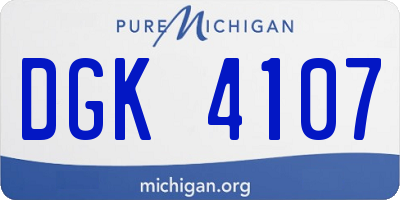 MI license plate DGK4107