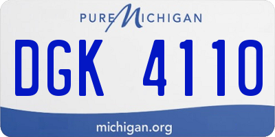 MI license plate DGK4110