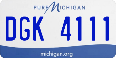 MI license plate DGK4111