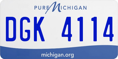 MI license plate DGK4114