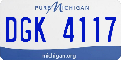 MI license plate DGK4117