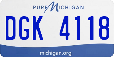 MI license plate DGK4118