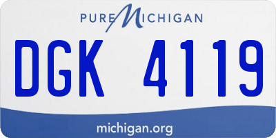 MI license plate DGK4119
