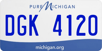 MI license plate DGK4120