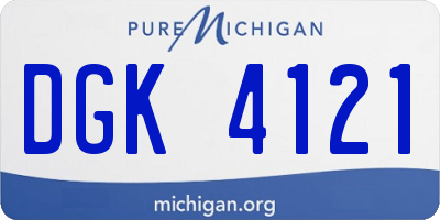 MI license plate DGK4121