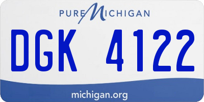 MI license plate DGK4122
