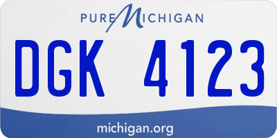 MI license plate DGK4123