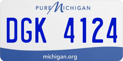 MI license plate DGK4124