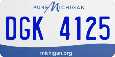 MI license plate DGK4125