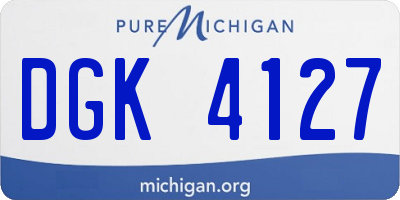 MI license plate DGK4127