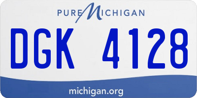 MI license plate DGK4128