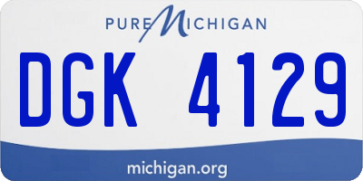 MI license plate DGK4129