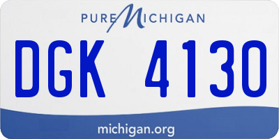 MI license plate DGK4130