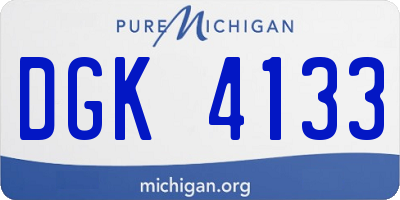 MI license plate DGK4133