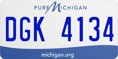 MI license plate DGK4134