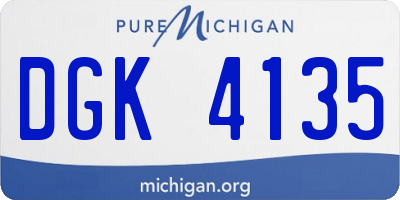 MI license plate DGK4135