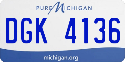 MI license plate DGK4136
