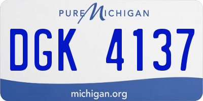 MI license plate DGK4137