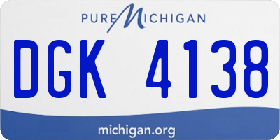 MI license plate DGK4138