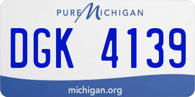 MI license plate DGK4139